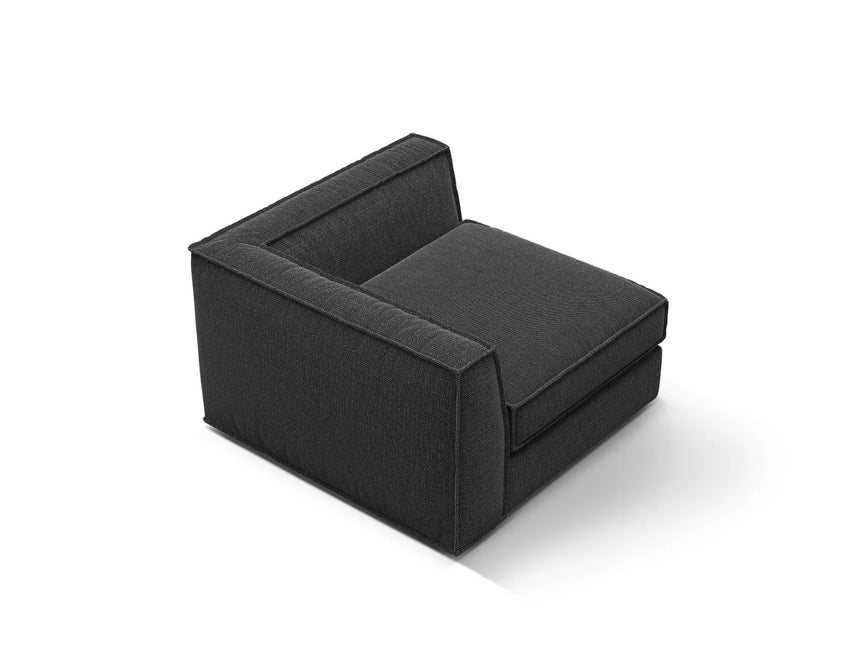 Pola Modulares 1-Sitzer Ecksofa Element aus Strukturierter Stoff in Schwarz (BABEL BLACK), 103x103x88 cm von Micadoni – Bild 4