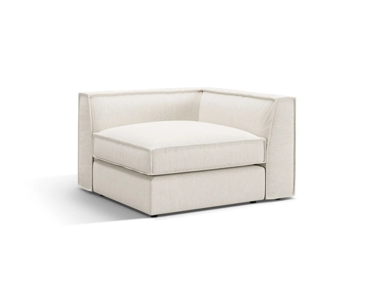 Pola Modulares 1-Sitzer Ecksofa Element aus Strukturierter Stoff in Weiß (BABEL WHITE), 103x103x88 cm von Micadoni – Bild 3