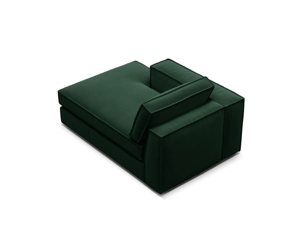Pola Modulares 1-Sitzer Sofa Sitzelement, Linke Seite, aus Samt in Flaschengrün (Salvador 7), 103x158 cm von Micadoni – Bild 4