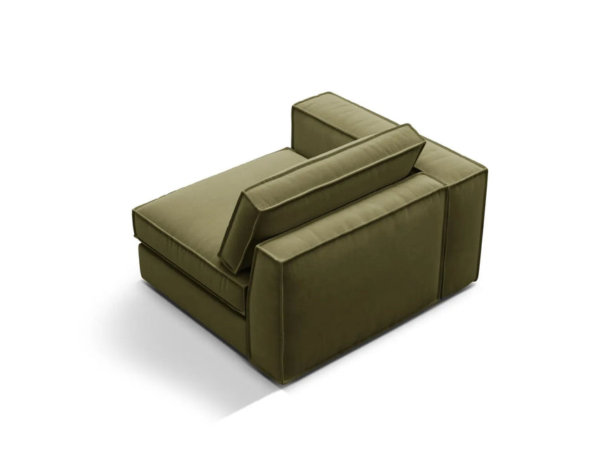 Pola Modulares 1-Sitzer Sofa Sitzelement, Linke Seite, aus Samt in Grün (Salvador 8), 103x118 cm von Micadoni – Bild 4