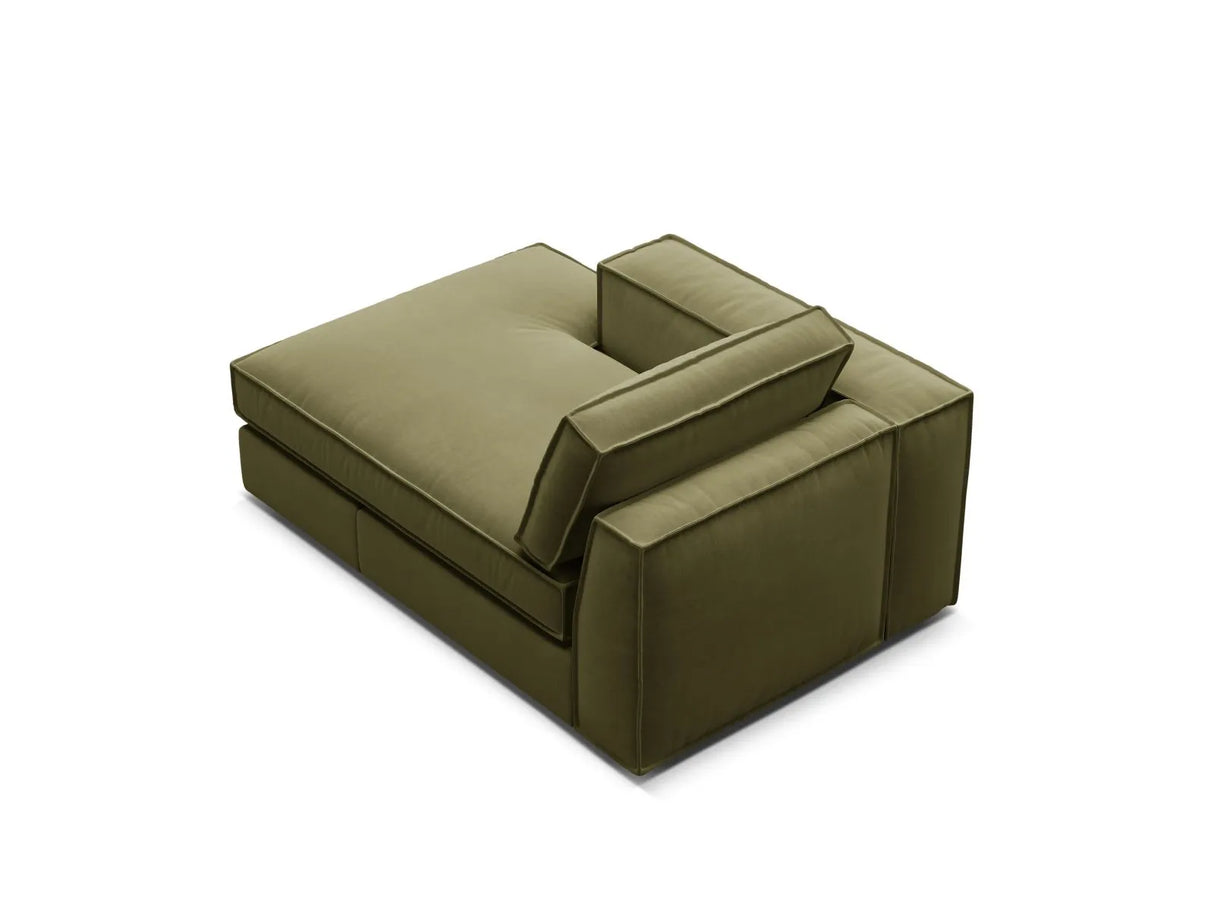 Pola Modulares 1-Sitzer Sofa Sitzelement, Linke Seite, aus Samt in Grün (Salvador 8), 103x158 cm von Micadoni – Bild 4