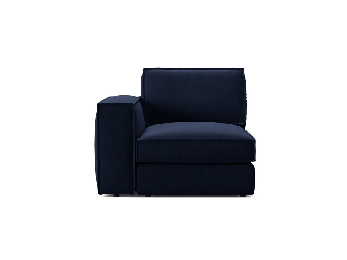 Pola Modulares 1-Sitzer Sofa Sitzelement, Linke Seite, aus Samt in Königsblau (Salvador 5), 103x103 cm von Micadoni – Bild 1