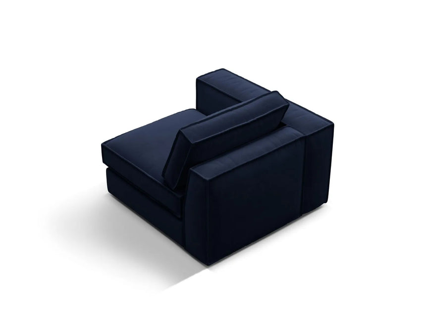 Pola Modulares 1-Sitzer Sofa Sitzelement, Linke Seite, aus Samt in Königsblau (Salvador 5), 103x103 cm von Micadoni – Bild 4