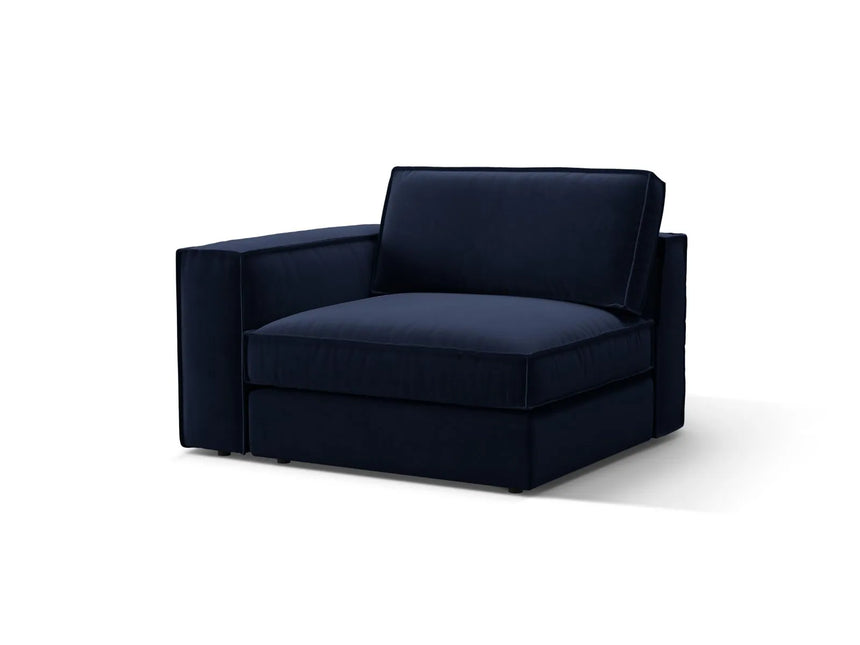 Pola Modulares 1-Sitzer Sofa Sitzelement, Linke Seite, aus Samt in Königsblau (Salvador 5), 103x118 cm von Micadoni – Bild 3