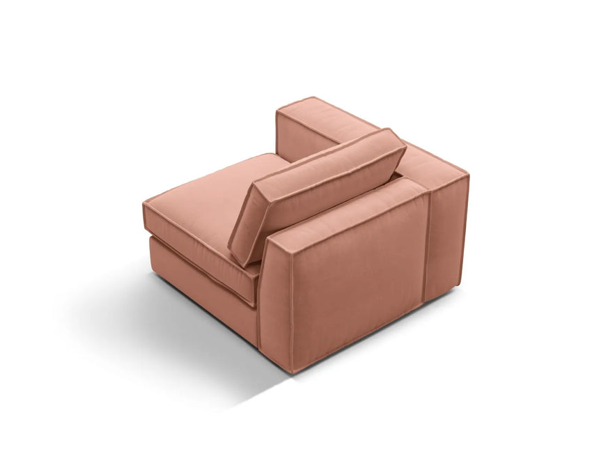 Pola Modulares 1-Sitzer Sofa Sitzelement, Linke Seite, aus Samt in Rosa (Salvador 11), 103x103 cm von Micadoni – Bild 4