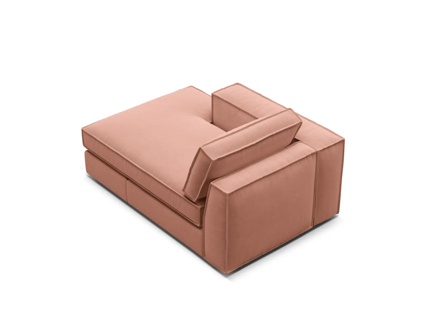 Pola Modulares 1-Sitzer Sofa Sitzelement, Linke Seite, aus Samt in Rosa (Salvador 11), 103x158 cm von Micadoni – Bild 4