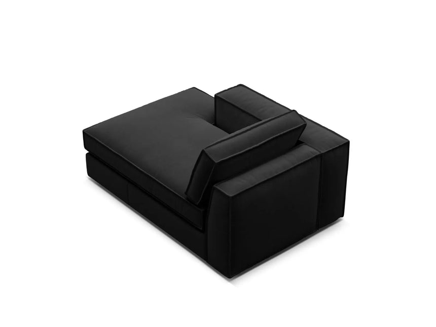 Pola Modulares 1-Sitzer Sofa Sitzelement, Linke Seite, aus Samt in Schwarz (Salvador 19), 103x158 cm von Micadoni – Bild 4