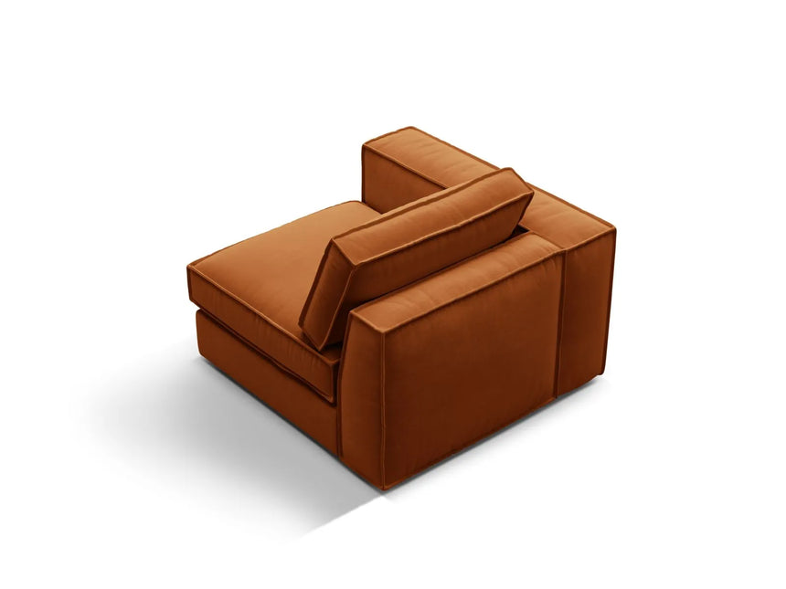 Pola Modulares 1-Sitzer Sofa Sitzelement, Linke Seite, aus Samt in Terrakotta (Salvador 14), 103x103 cm von Micadoni – Bild 4
