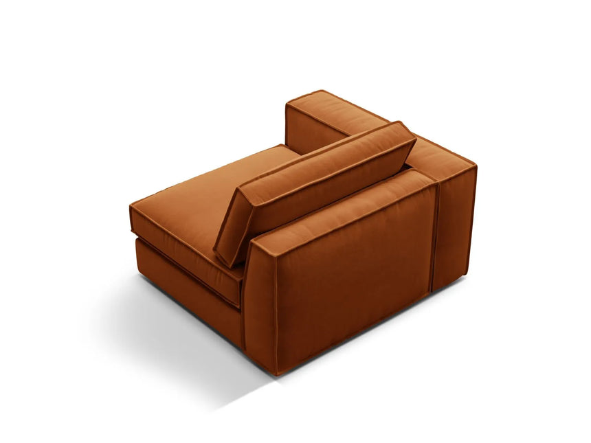 Pola Modulares 1-Sitzer Sofa Sitzelement, Linke Seite, aus Samt in Terrakotta (Salvador 14), 103x118 cm von Micadoni – Bild 4