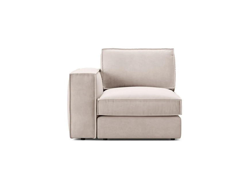 Pola Modulares 1-Sitzer Sofa Sitzelement, Linke Seite, aus Samt oder Strukturstoff, 103x103 cm von Micadoni – Bild 1