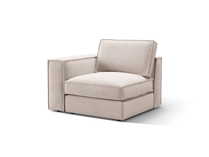 Pola Modulares 1-Sitzer Sofa Sitzelement, Linke Seite, aus Samt oder Strukturstoff, 103x103 cm von Micadoni – Bild 3