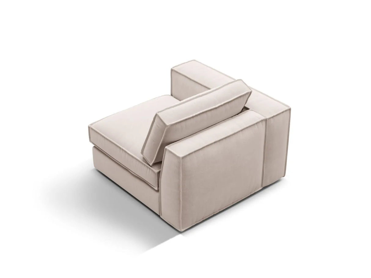 Pola Modulares 1-Sitzer Sofa Sitzelement, Linke Seite, aus Samt oder Strukturstoff, 103x103 cm von Micadoni – Bild 4