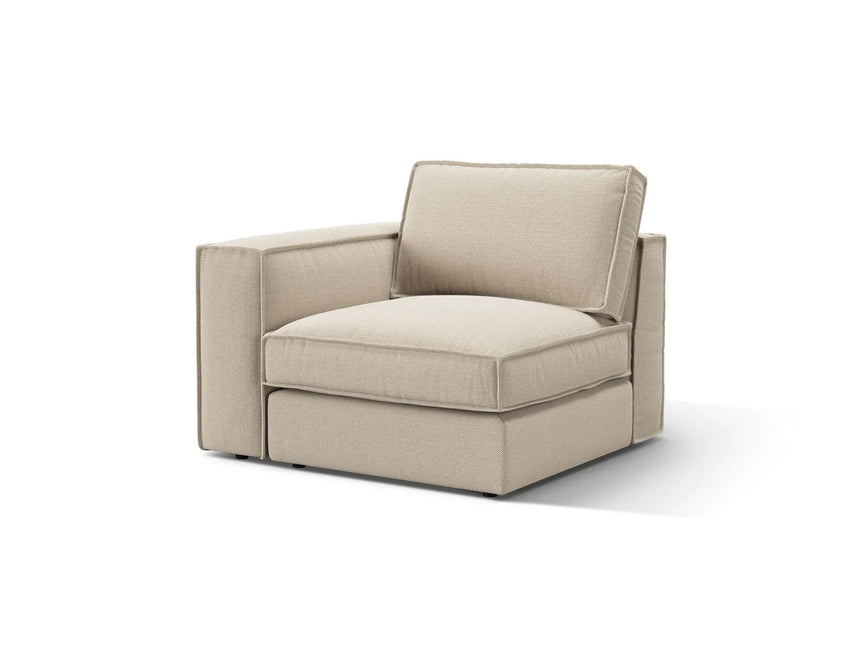 Pola Modulares 1-Sitzer Sofa Sitzelement, Linke Seite, aus Strukturierter Stoff in Beige (BABEL TOFFEE), 103x103 cm von Micadoni – Bild 3
