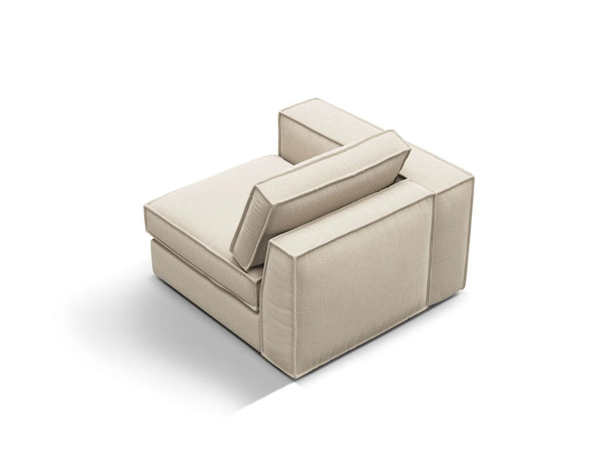 Pola Modulares 1-Sitzer Sofa Sitzelement, Linke Seite, aus Strukturierter Stoff in Beige (BABEL TOFFEE), 103x103 cm von Micadoni – Bild 4
