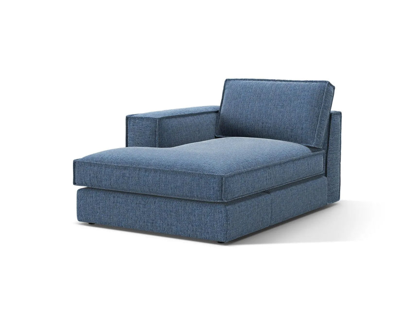Pola Modulares 1-Sitzer Sofa Sitzelement, Linke Seite, aus Strukturierter Stoff in Dunkelblau (BABEL BLUE), 103x158 cm von Micadoni – Bild 3