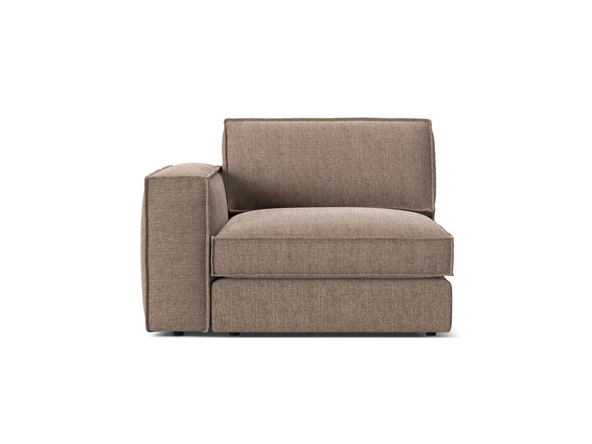 Pola Modulares 1-Sitzer Sofa Sitzelement, Linke Seite, aus Strukturierter Stoff in Hellbraun (BABEL TAUPE), 103x118 cm von Micadoni – Bild 1