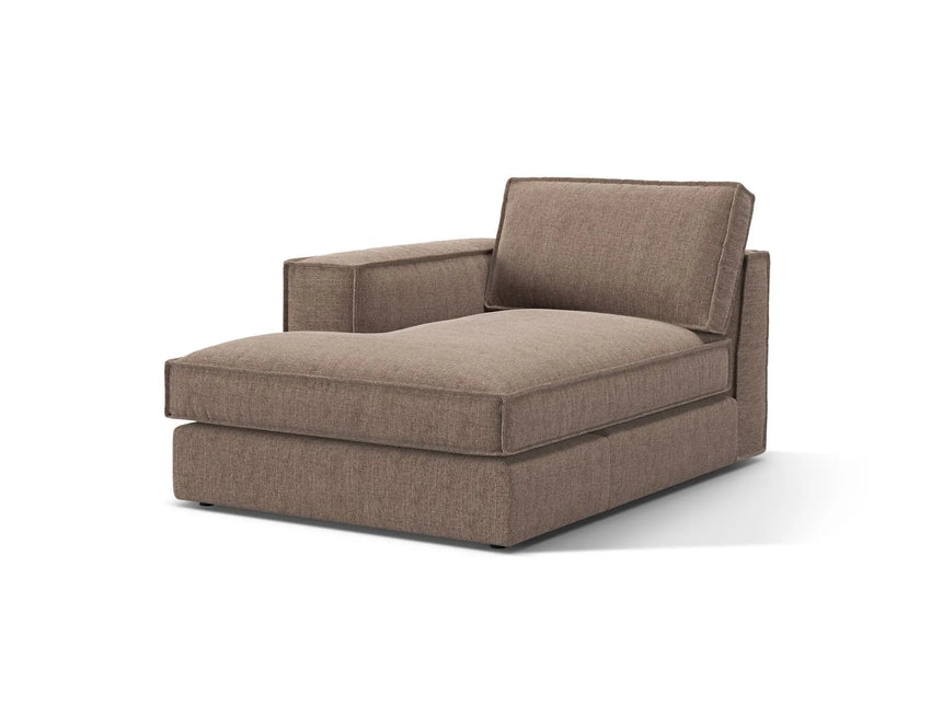 Pola Modulares 1-Sitzer Sofa Sitzelement, Linke Seite, aus Strukturierter Stoff in Hellbraun (BABEL TAUPE), 103x158 cm von Micadoni – Bild 3