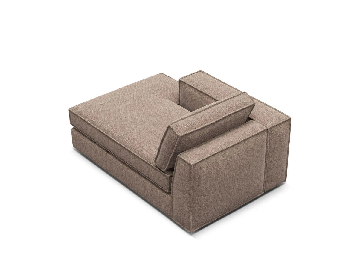 Pola Modulares 1-Sitzer Sofa Sitzelement, Linke Seite, aus Strukturierter Stoff in Hellbraun (BABEL TAUPE), 103x158 cm von Micadoni – Bild 4
