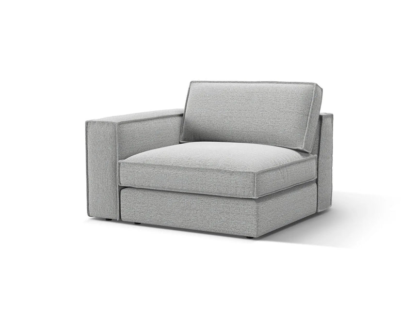 Pola Modulares 1-Sitzer Sofa Sitzelement, Linke Seite, aus Strukturierter Stoff in Hellgrau (BABEL LIGHT GREY), 103x118 cm von Micadoni – Bild 3
