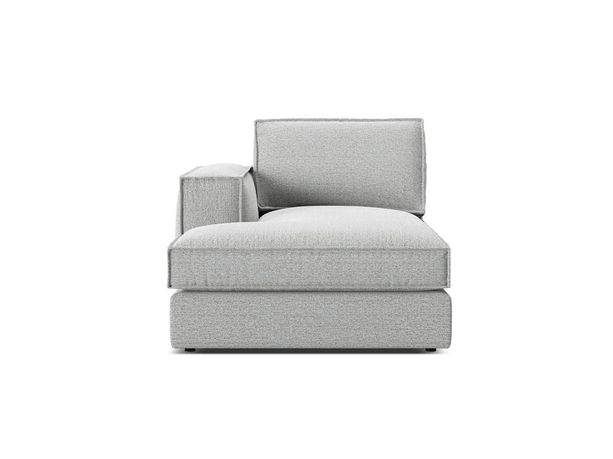 Pola Modulares 1-Sitzer Sofa Sitzelement, Linke Seite, aus Strukturierter Stoff in Hellgrau (BABEL LIGHT GREY), 103x158 cm von Micadoni – Bild 1