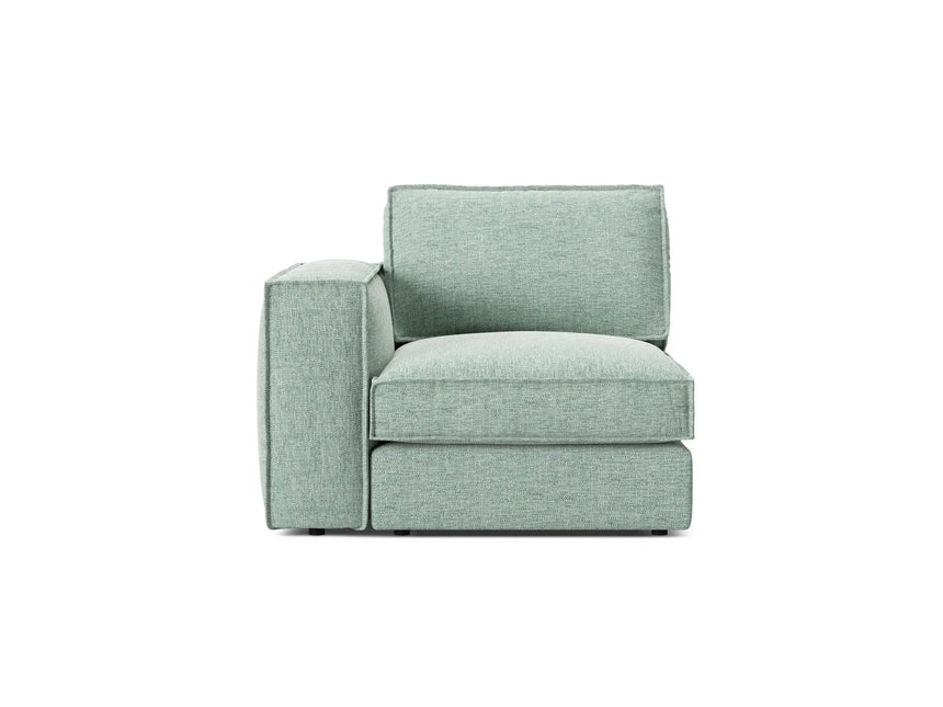 Pola Modulares 1-Sitzer Sofa Sitzelement, Linke Seite, aus Strukturierter Stoff in Minze (BABEL SAFIRA), 103x103 cm von Micadoni – Bild 1