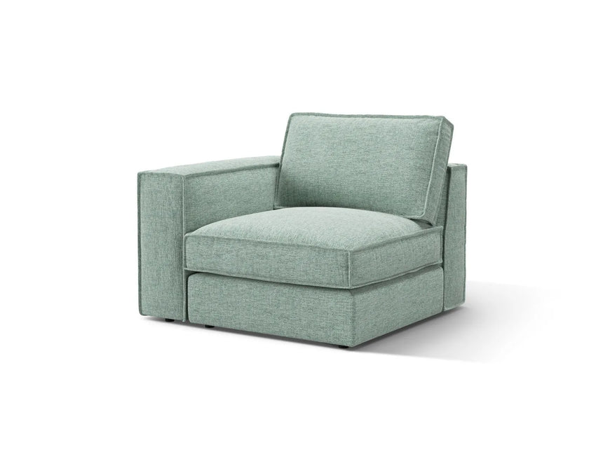 Pola Modulares 1-Sitzer Sofa Sitzelement, Linke Seite, aus Strukturierter Stoff in Minze (BABEL SAFIRA), 103x103 cm von Micadoni – Bild 3