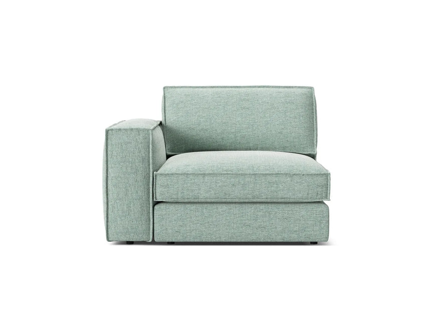 Pola Modulares 1-Sitzer Sofa Sitzelement, Linke Seite, aus Strukturierter Stoff in Minze (BABEL SAFIRA), 103x118 cm von Micadoni – Bild 1