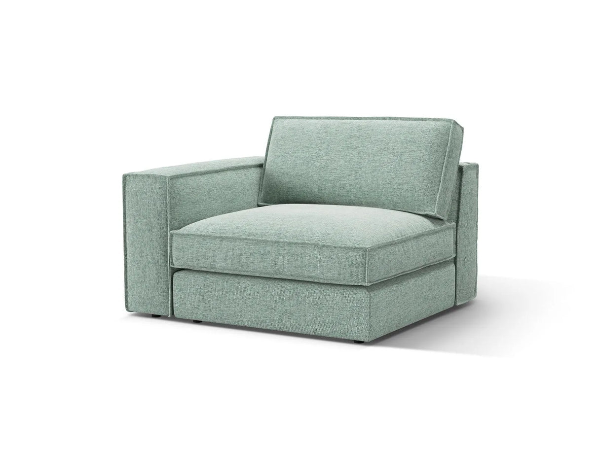 Pola Modulares 1-Sitzer Sofa Sitzelement, Linke Seite, aus Strukturierter Stoff in Minze (BABEL SAFIRA), 103x118 cm von Micadoni – Bild 3