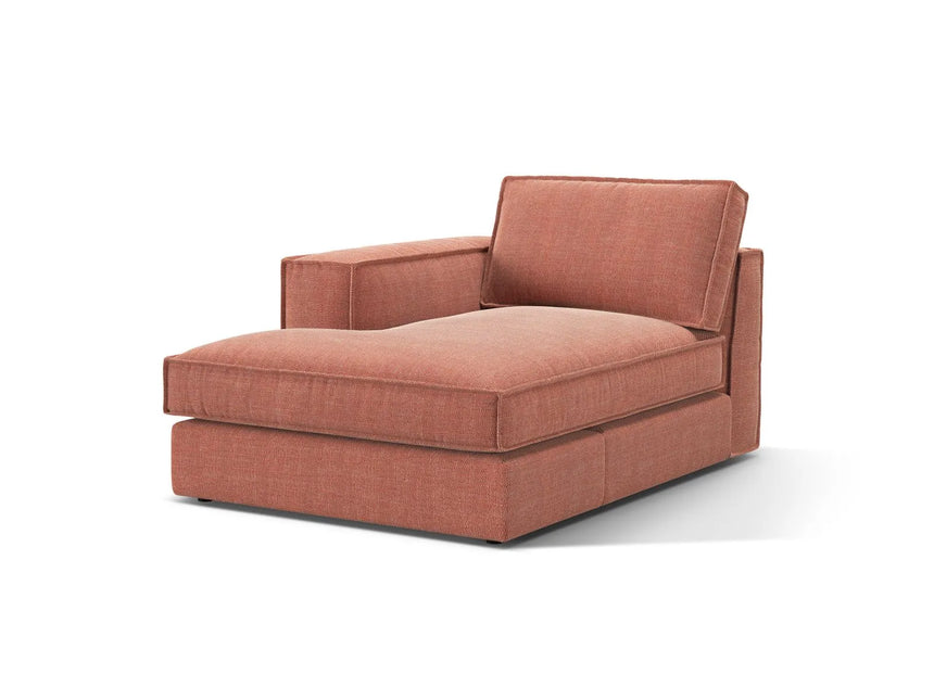 Pola Modulares 1-Sitzer Sofa Sitzelement, Linke Seite, aus Strukturierter Stoff in Red (BABEL RED), 103x158 cm von Micadoni – Bild 3