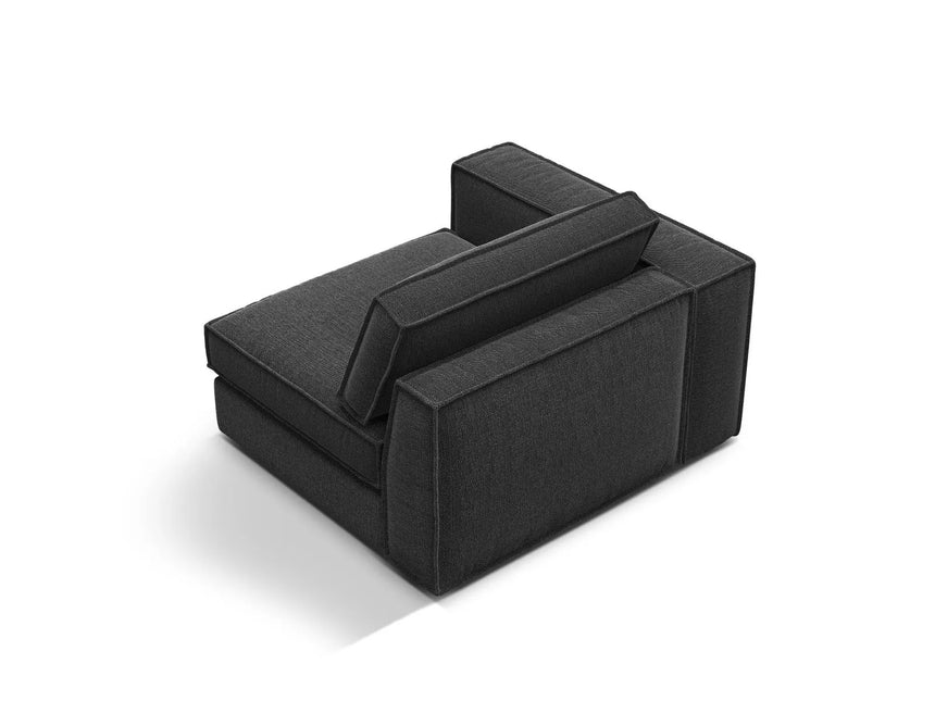 Pola Modulares 1-Sitzer Sofa Sitzelement, Linke Seite, aus Strukturierter Stoff in Schwarz (BABEL BLACK), 103x118 cm von Micadoni – Bild 4