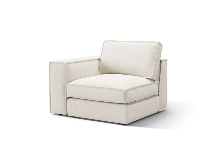 Pola Modulares 1-Sitzer Sofa Sitzelement, Linke Seite, aus Strukturierter Stoff in Weiß (BABEL WHITE), 103x103 cm von Micadoni – Bild 3