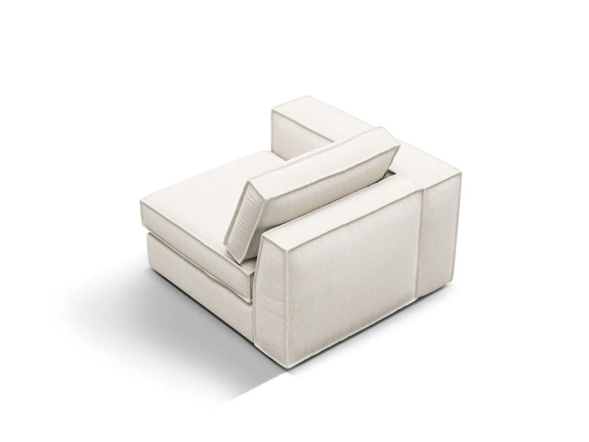 Pola Modulares 1-Sitzer Sofa Sitzelement, Linke Seite, aus Strukturierter Stoff in Weiß (BABEL WHITE), 103x103 cm von Micadoni – Bild 4