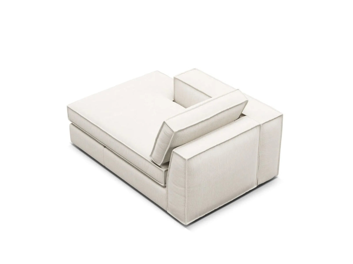Pola Modulares 1-Sitzer Sofa Sitzelement, Linke Seite, aus Strukturierter Stoff in Weiß (BABEL WHITE), 103x158 cm von Micadoni – Bild 4