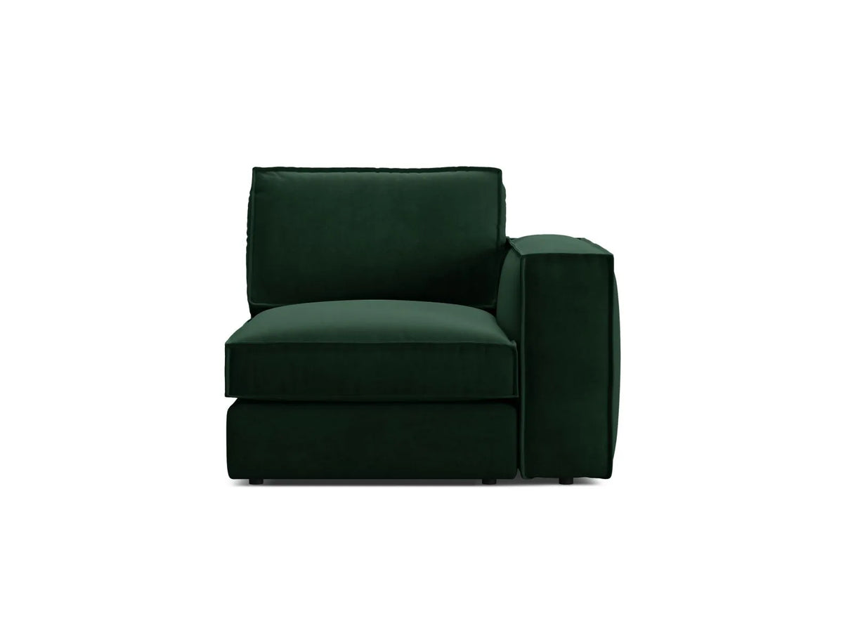 Pola Modulares 1-Sitzer Sofa Sitzelement, Rechte Seite, aus Samt in Flaschengrün (Salvador 7), 103x103 cm von Micadoni – Bild 1