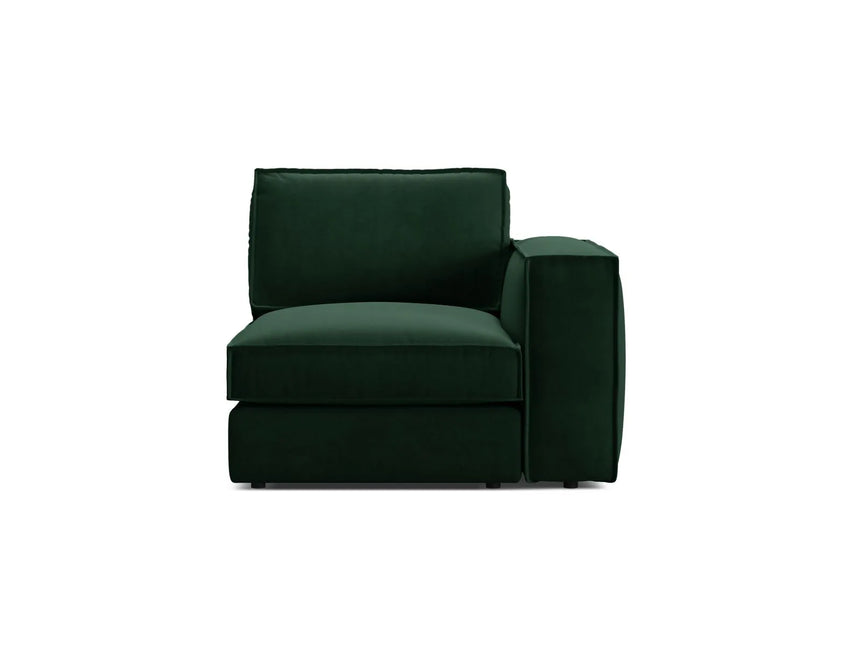 Pola Modulares 1-Sitzer Sofa Sitzelement, Rechte Seite, aus Samt in Flaschengrün (Salvador 7), 103x103 cm von Micadoni – Bild 1
