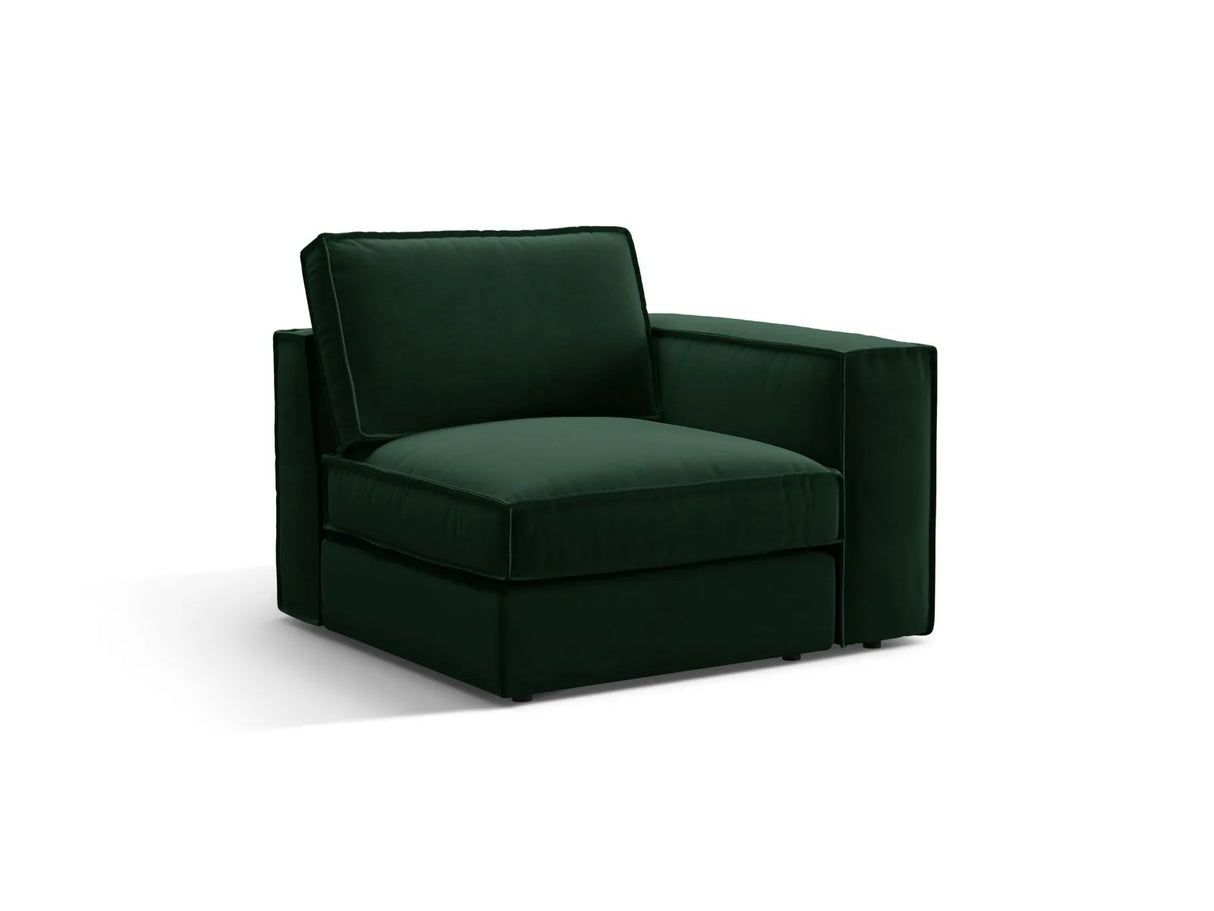 Pola Modulares 1-Sitzer Sofa Sitzelement, Rechte Seite, aus Samt in Flaschengrün (Salvador 7), 103x103 cm von Micadoni – Bild 3