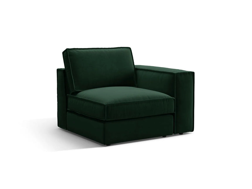 Pola Modulares 1-Sitzer Sofa Sitzelement, Rechte Seite, aus Samt in Flaschengrün (Salvador 7), 103x103 cm von Micadoni – Bild 3
