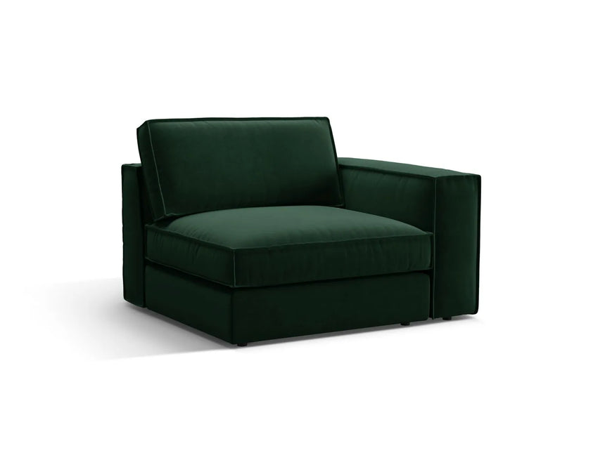Pola Modulares 1-Sitzer Sofa Sitzelement, Rechte Seite, aus Samt in Flaschengrün (Salvador 7), 103x118 cm von Micadoni – Bild 3