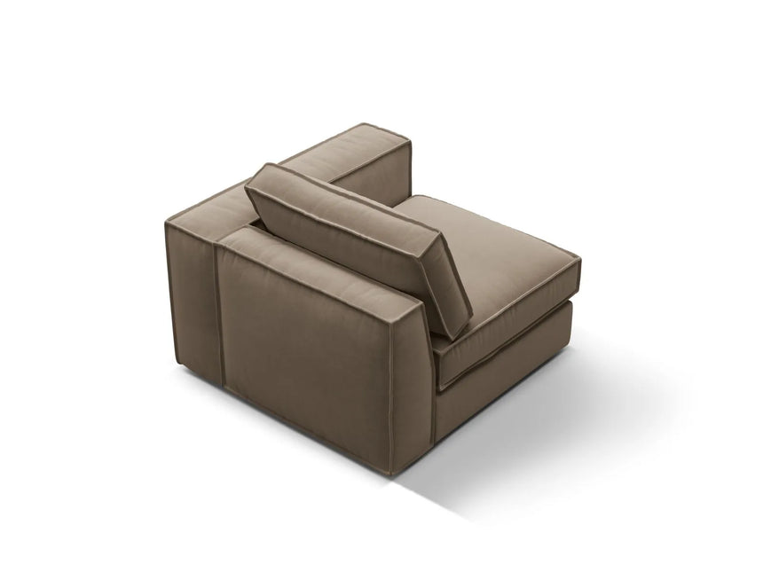 Pola Modulares 1-Sitzer Sofa Sitzelement, Rechte Seite, aus Samt in Grau-Braun (Salvador 3), 103x103 cm von Micadoni – Bild 4
