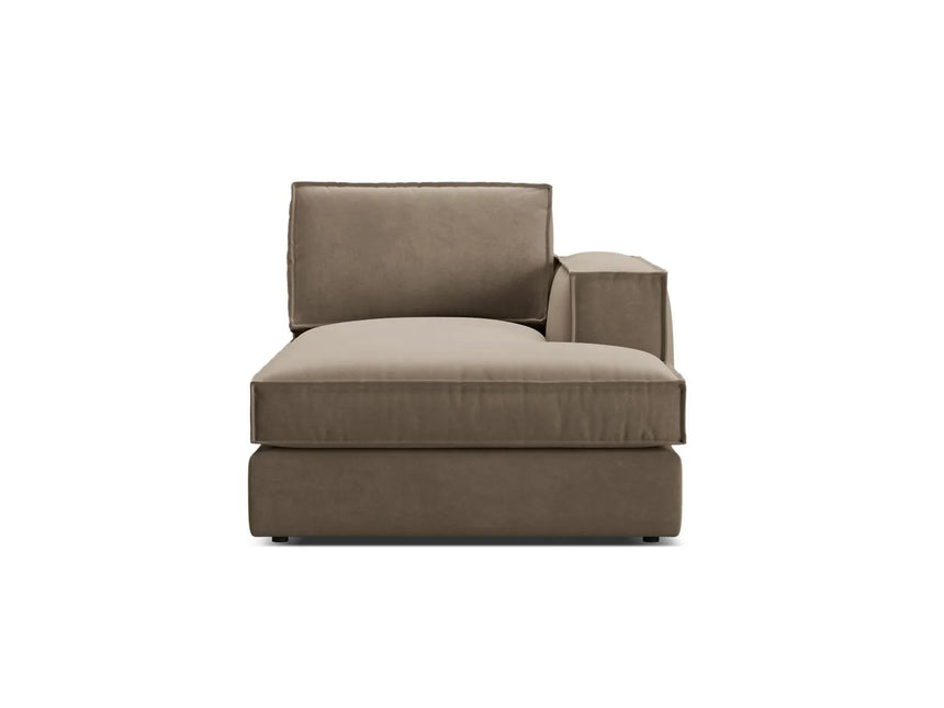 Pola Modulares 1-Sitzer Sofa Sitzelement, Rechte Seite, aus Samt in Grau-Braun (Salvador 3), 103x158 cm von Micadoni – Bild 1