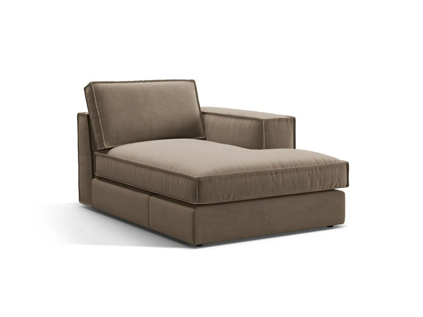 Pola Modulares 1-Sitzer Sofa Sitzelement, Rechte Seite, aus Samt in Grau-Braun (Salvador 3), 103x158 cm von Micadoni – Bild 3