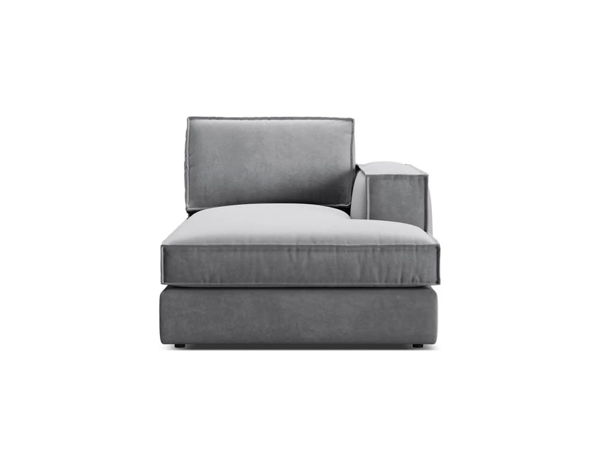 Pola Modulares 1-Sitzer Sofa Sitzelement, Rechte Seite, aus Samt in Grau (Salvador 17), 103x158 cm von Micadoni – Bild 1
