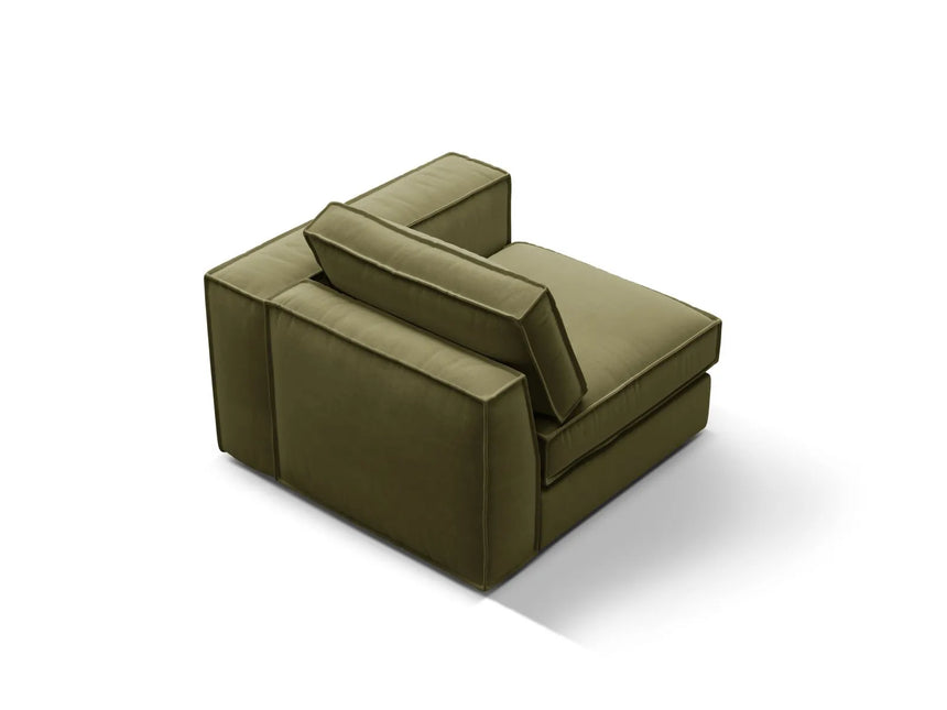 Pola Modulares 1-Sitzer Sofa Sitzelement, Rechte Seite, aus Samt in Grün (Salvador 8), 103x103 cm von Micadoni – Bild 4