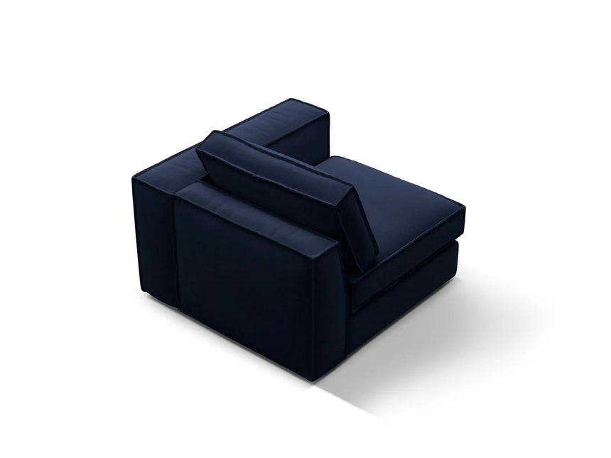 Pola Modulares 1-Sitzer Sofa Sitzelement, Rechte Seite, aus Samt in Königsblau (Salvador 5), 103x103 cm von Micadoni – Bild 4