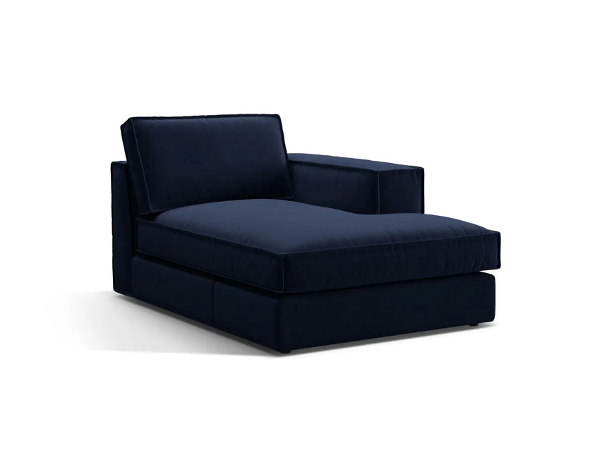 Pola Modulares 1-Sitzer Sofa Sitzelement, Rechte Seite, aus Samt in Königsblau (Salvador 5), 103x158 cm von Micadoni – Bild 3