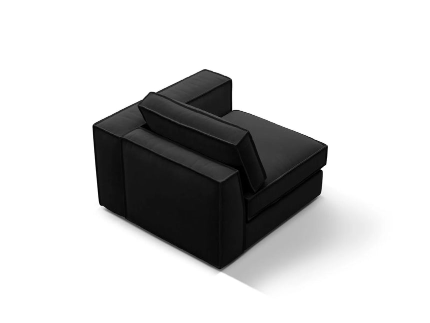 Pola Modulares 1-Sitzer Sofa Sitzelement, Rechte Seite, aus Samt in Schwarz (Salvador 19), 103x103 cm von Micadoni – Bild 4