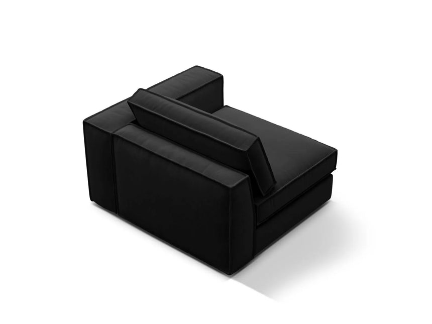 Pola Modulares 1-Sitzer Sofa Sitzelement, Rechte Seite, aus Samt in Schwarz (Salvador 19), 103x118 cm von Micadoni – Bild 4