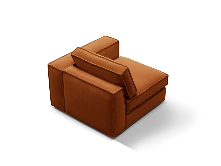 Pola Modulares 1-Sitzer Sofa Sitzelement, Rechte Seite, aus Samt in Terrakotta (Salvador 14), 103x103 cm von Micadoni – Bild 4
