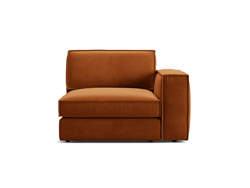 Pola Modulares 1-Sitzer Sofa Sitzelement, Rechte Seite, aus Samt in Terrakotta (Salvador 14), 103x118 cm von Micadoni – Bild 1