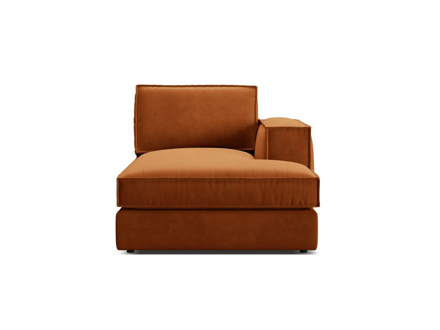 Pola Modulares 1-Sitzer Sofa Sitzelement, Rechte Seite, aus Samt in Terrakotta (Salvador 14), 103x158 cm von Micadoni – Bild 1